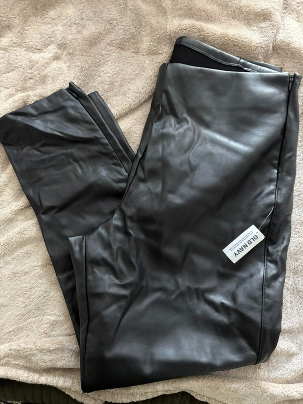 old navy faux fur leather skinny legging